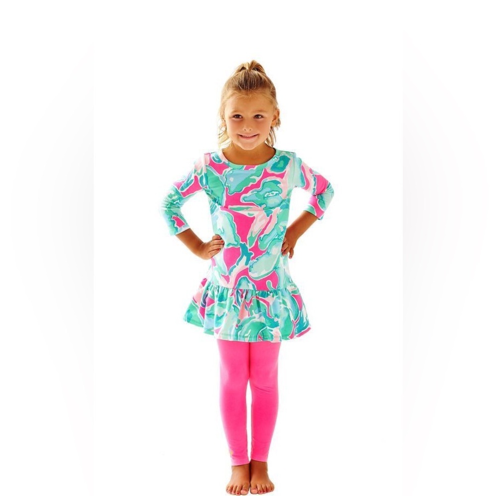 💝 Lilly Pulitzer | Girls Kim Dress | Tropical Pin Pink Sands | Girls XL 💝